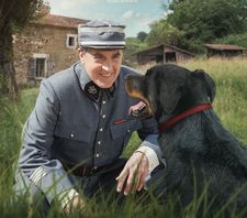François Cluzet and his canine co-star Jaeger in The Red Collar